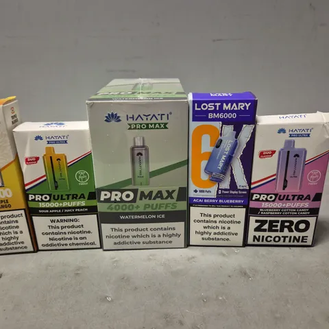 APPROXIMATELY 20 ASSORTED E-CIGARETTE PRODUCTS TO INCLUDE - LOST MARY , HAYATI , HYOLA ETC