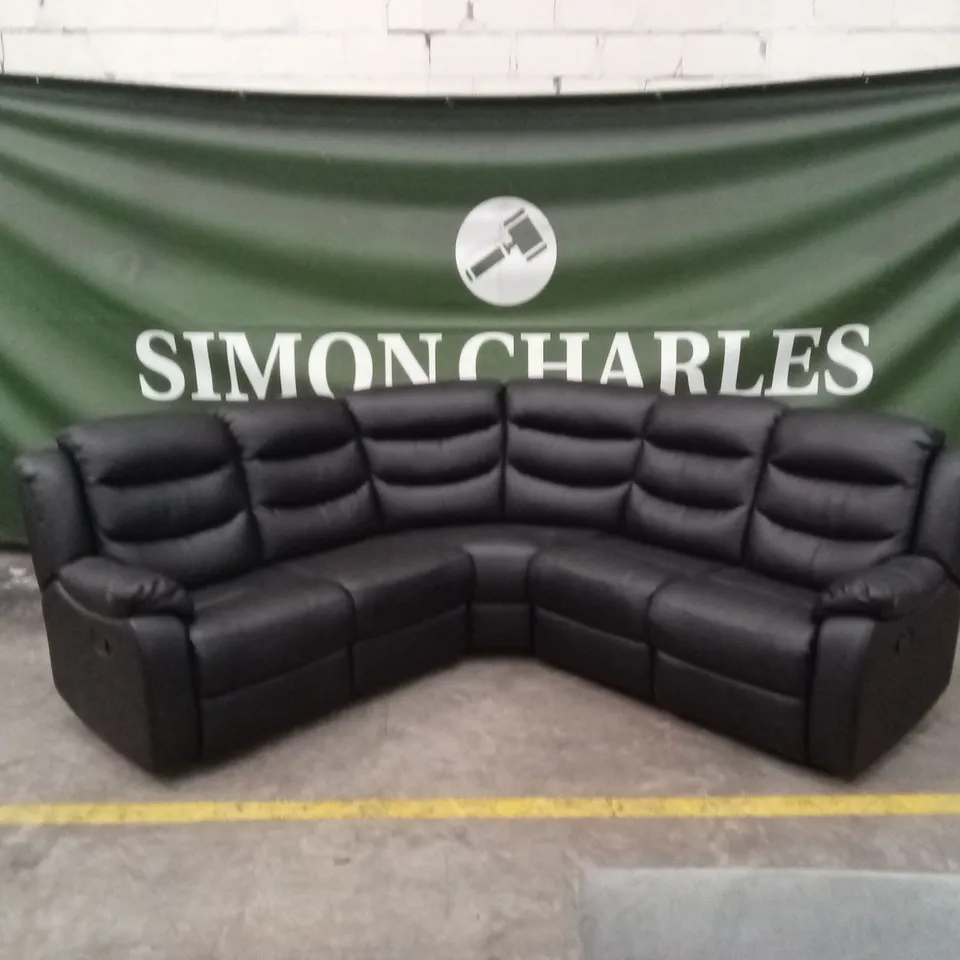 ROTHBURY LUXURY FAUX LEATHER HIGH BACK MANUAL RECLINER CORNER GROUP SOFA RRP £1599