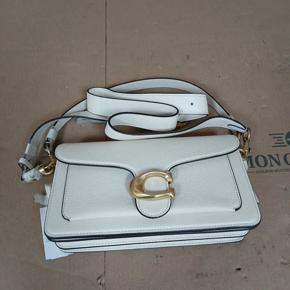 COACH PEBBLE LEATHER TABBY SHOULDER BAG IN IVORY 