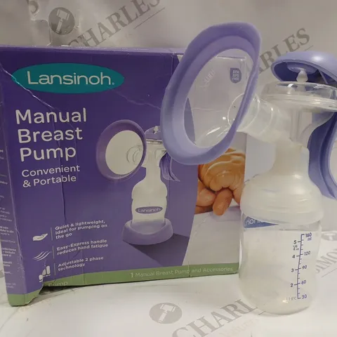 BOXED LANSINOH MANUAL BREAST PUMP