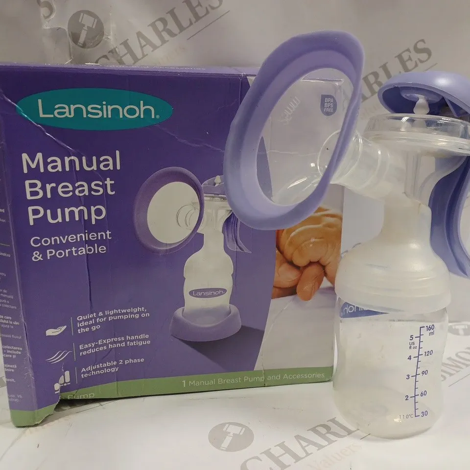 BOXED LANSINOH MANUAL BREAST PUMP