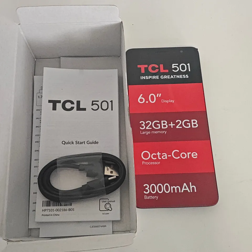 BOXED TCL 501 2/32GB IN BLACK - T433D