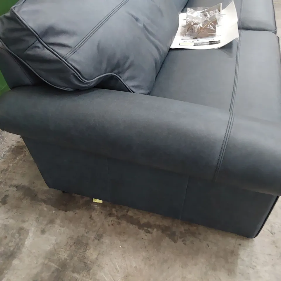 QUALITY BRITISH DESIGNER LOUNGE Co. FOUR SEATER SOFA CHARCOAL LEATHER 