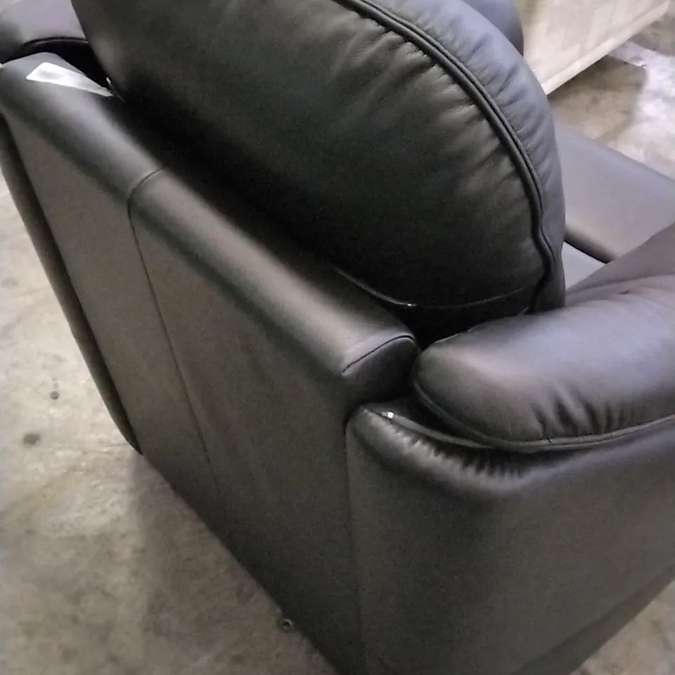 QUALITY BRITISH DESIGNED & MANUFACTURED G PLAN JACKSON CHAIR CAPRI BLACK LEATHER