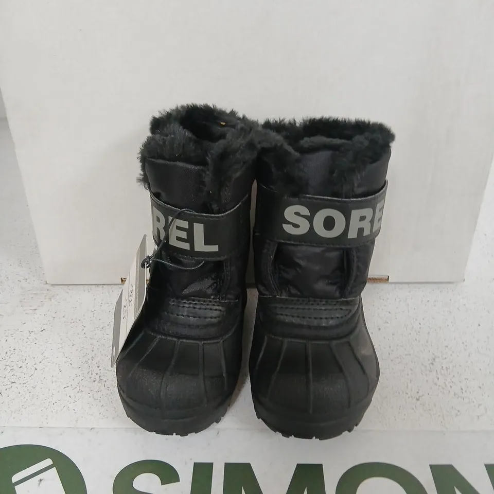 SOREL KIDS' WINTER BOOTS – BLACK, FAUX FUR LINED