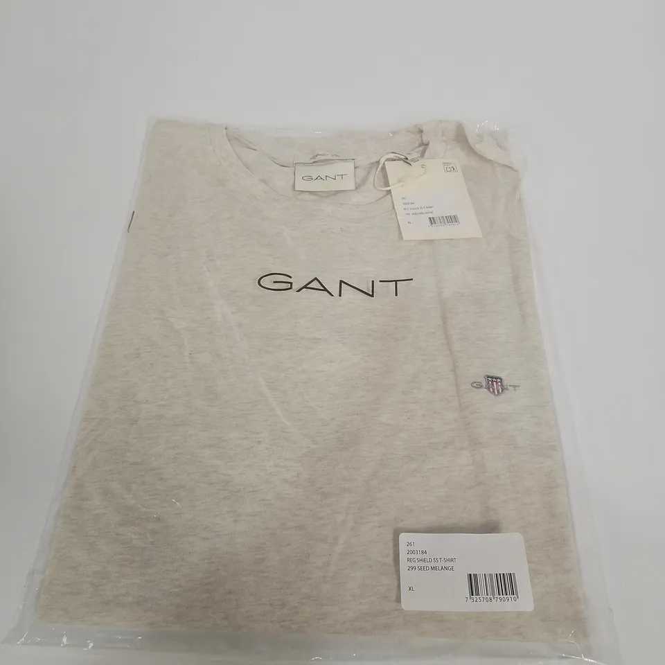 GANT REG SHIELD SST T-SHIRT – SEED MELANGE, XL