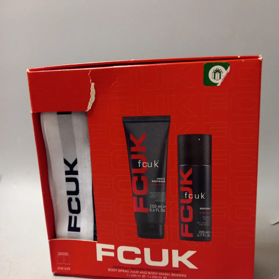 BOXED FCUK EVERYDAY NECESSITIES BOXERS GIFT SET