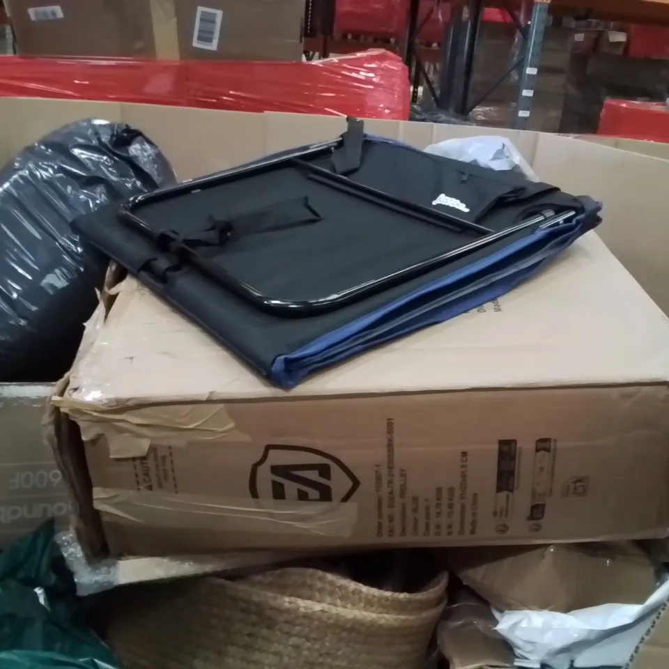 PALLET OF ASSORTED HOUSEHOLD GOODS AND PRODUCTS TO INCLUDE;FRUIT BASKET,TROLLEY,STORAGE BAG