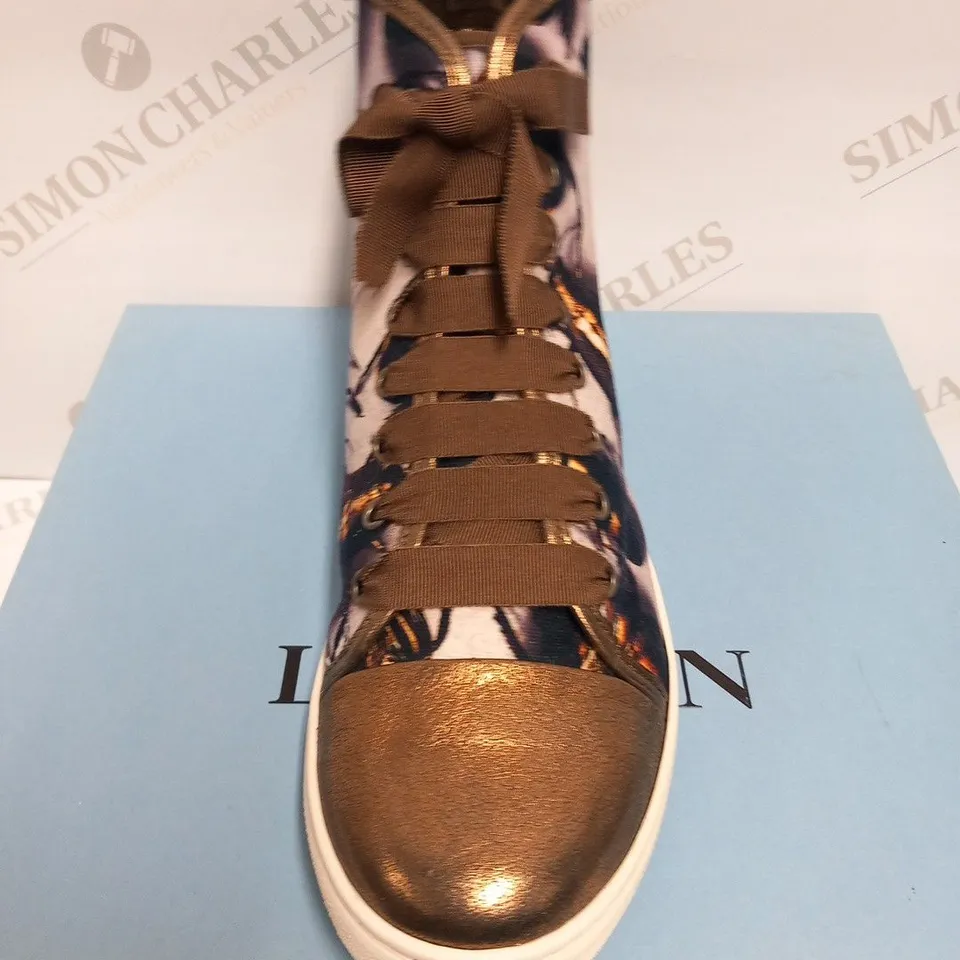 BOXED PAIR OF LANVIN BASKET HIGH TOP SNEAKERS SIZE 40