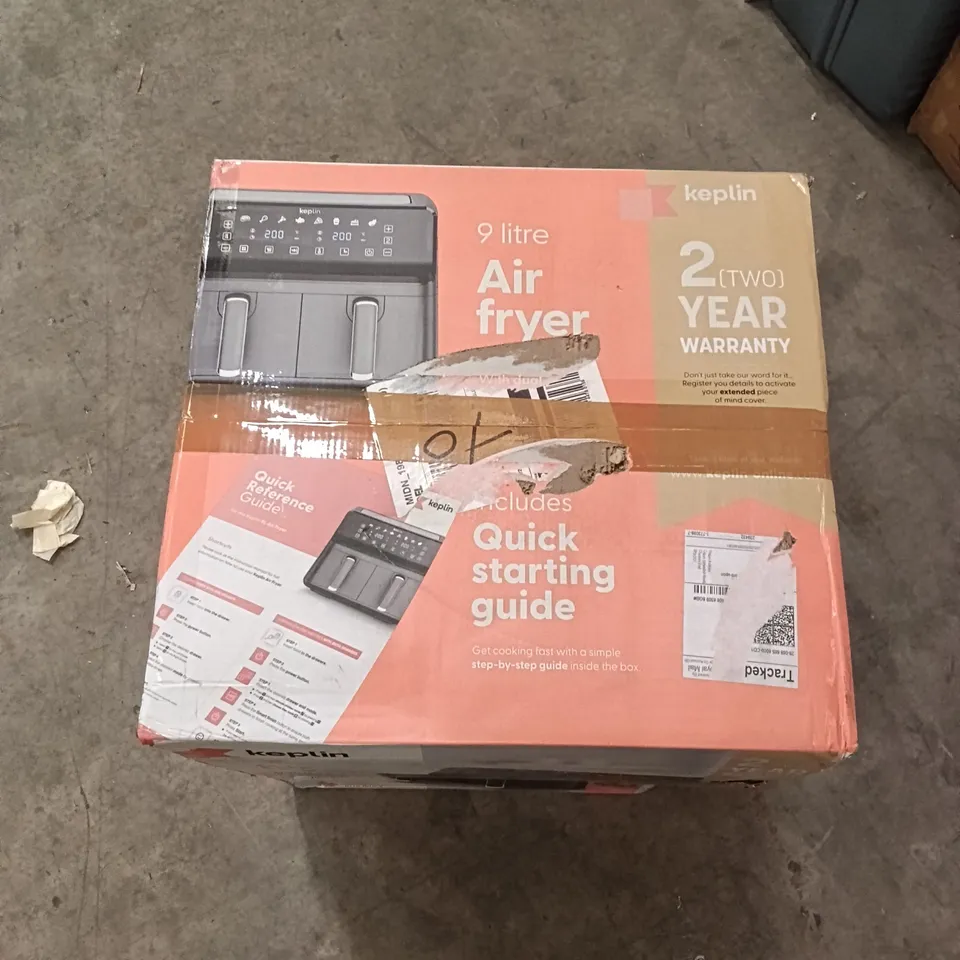 BOXED KEPLIN 9 LITRE AIR FRYER WITH DUAL COOKING ZONES