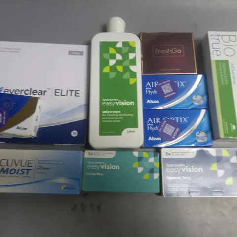 LOT OF ASSORTED EYE CARE ITEMS TO INCLUDE SPECSAVERS, ACUVUE AND BAUSCH & LOMB