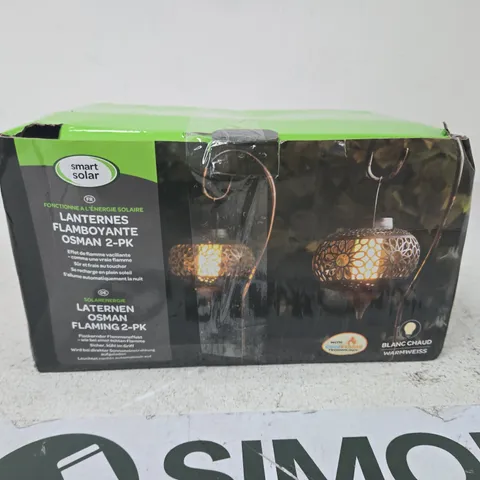 SMART SOLAR OSMAN FLAMING LANTERNS 2-PACK β OUTDOOR SOLAR LANTERNS