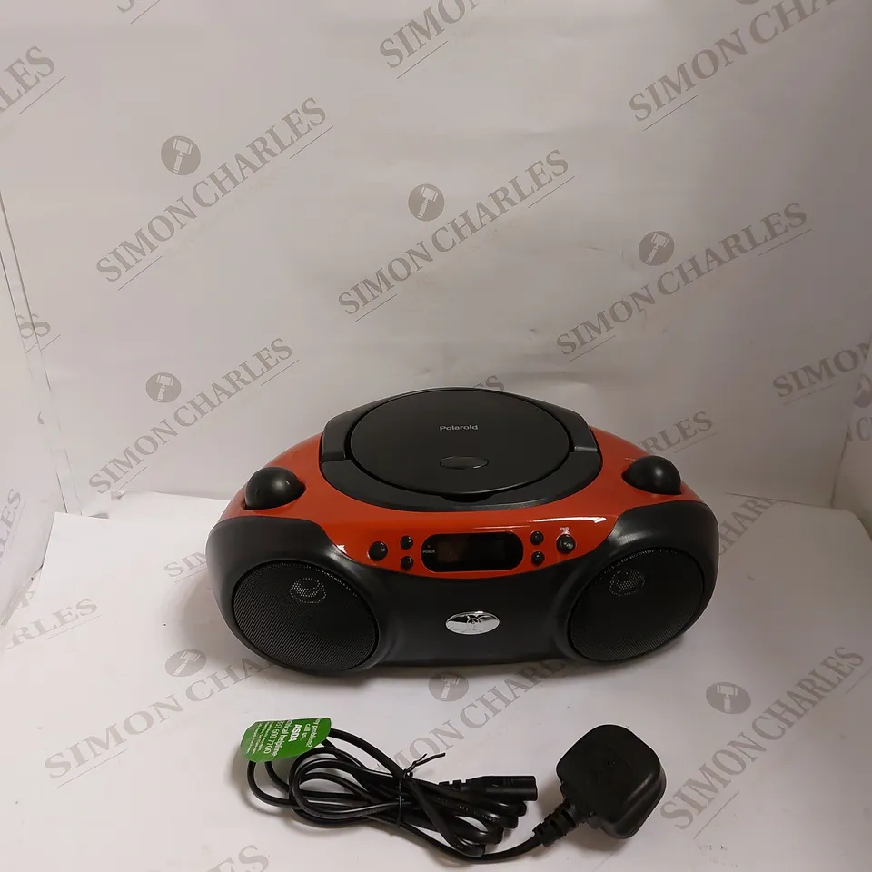 POLAROID BLUETOOTH CD BOOMBOX BLACK/RED 