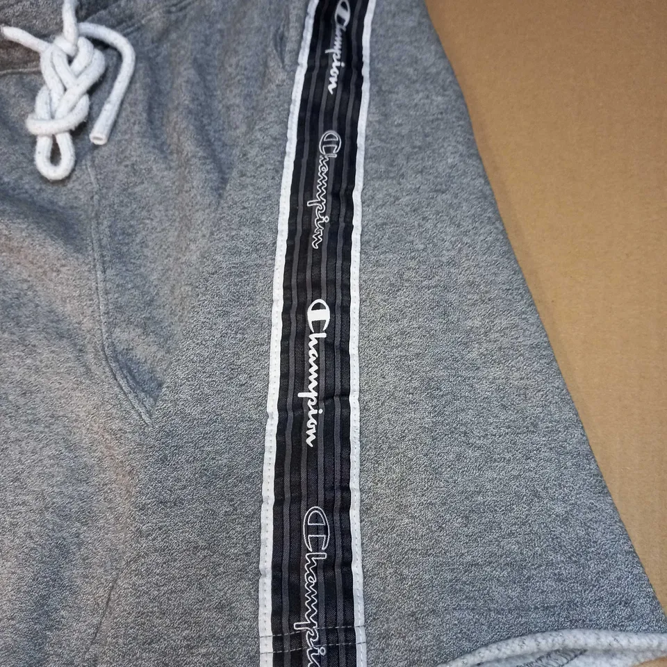 CHAMPION GREY MARL/LOGO FITNESS SHORTS - SMALL