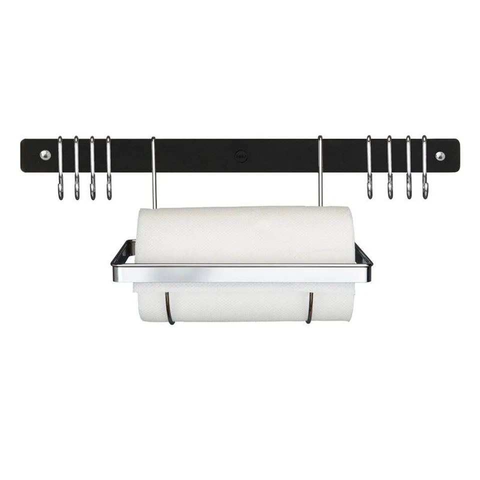 STEEL WALL MOUNTED RAIL PAPER/TOWEL HOLDER