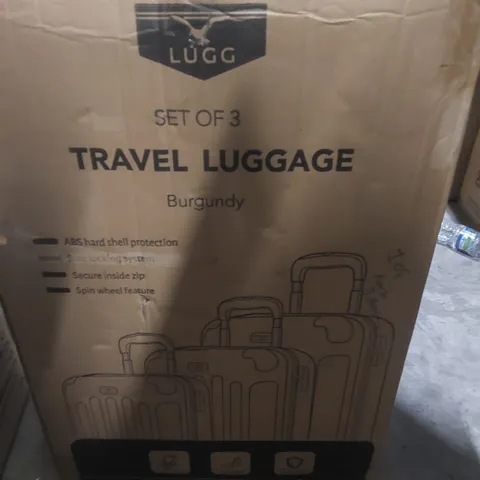 LUGG SET OF 3 TRAVEL LUGGAGE - BURGUNDY 