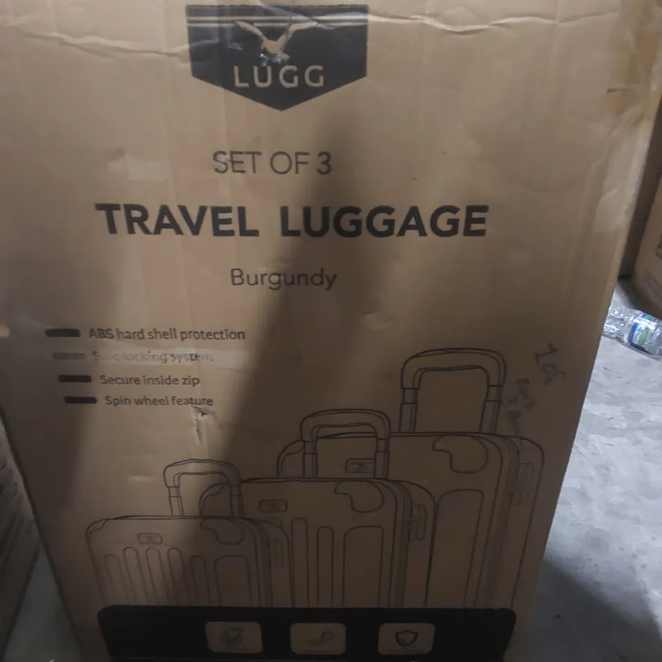 LUGG SET OF 3 TRAVEL LUGGAGE - BURGUNDY 