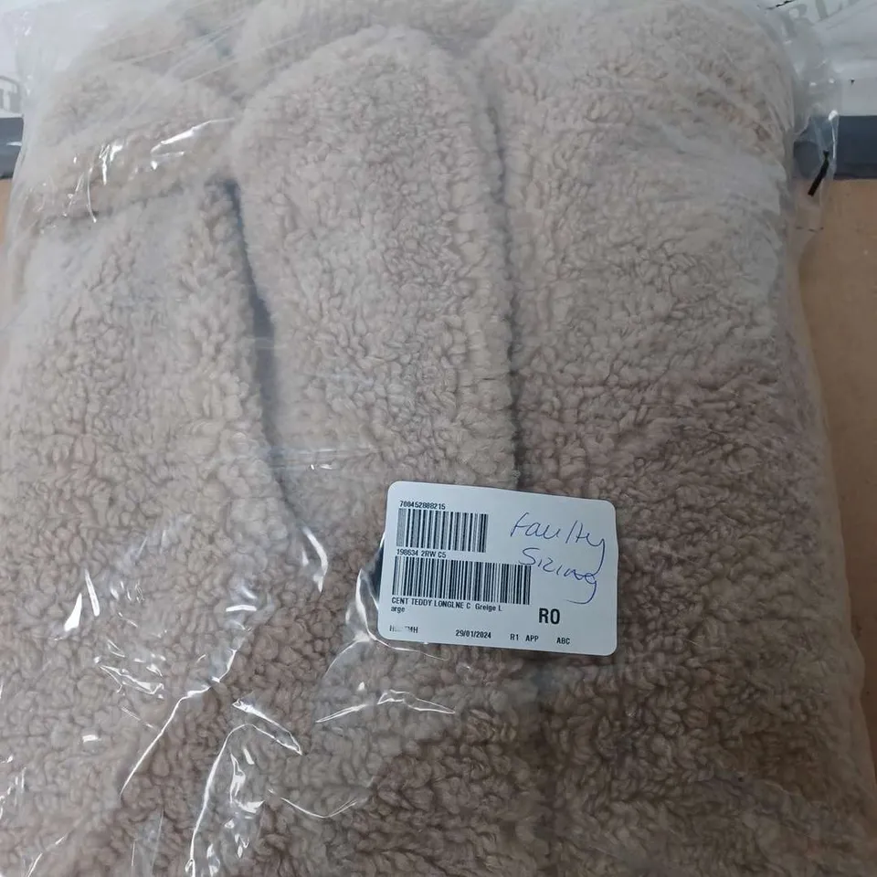 CENTIGRADE TEDDY LONGLINE COAT SIZE LARGE 