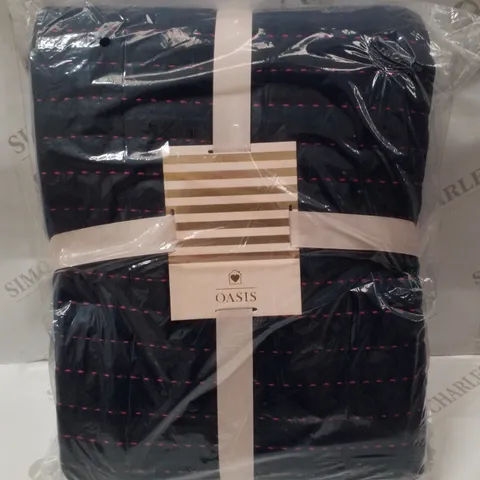 BRAND NEW OASIS VELVET THROW 135×200CM - MIDNIGHT 