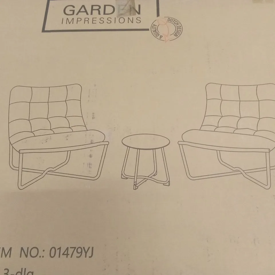 BOXED DANZIG 2 SEATER RELAXING BISTRO SET (1 BOX)