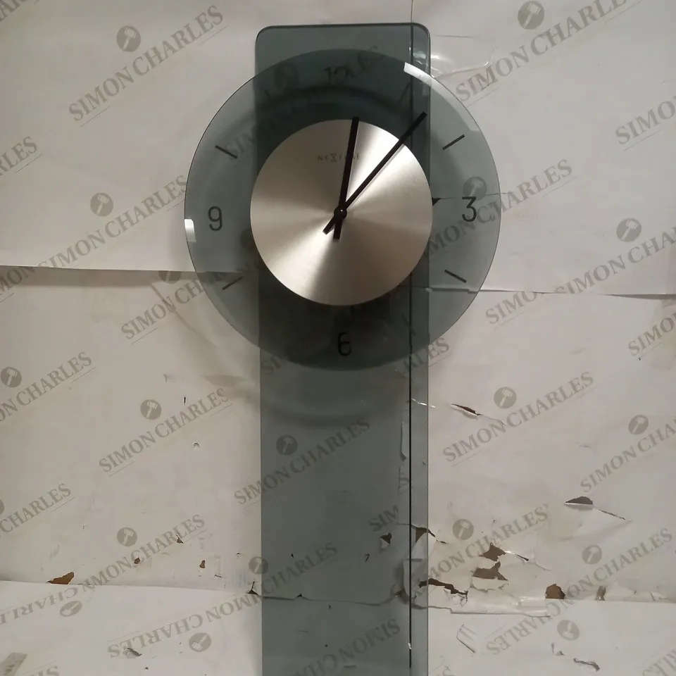 NEXTIME WALL CLOCK -GLASS/METAL-GREY-'ELEANOR,