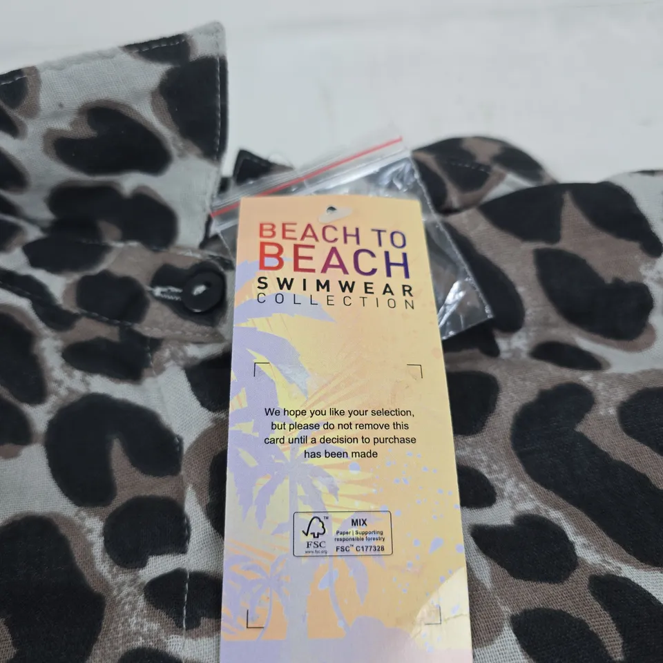 BEACH TO BEACH SWIMWEAR COLLECTION LEOPARD PRINT TOP SIZE 18 TAGGED