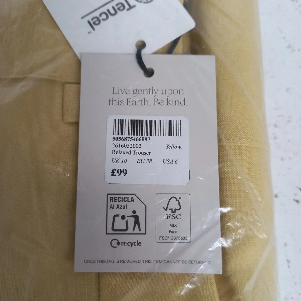 NOBODY'S CHILD YELLOW RELAXED TROUSERS – UK 10