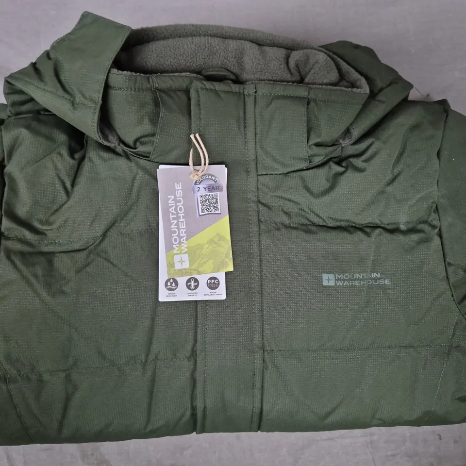 MOUNTAIN WAREHOUSE HOODED COAT IN DARK GREEN SIZE 13 YEARS