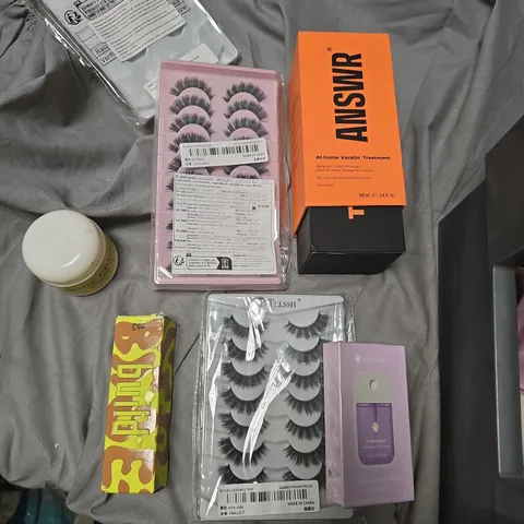 ASSORTED HEALTH & BEAUTY ITEMS: EYELASH SETS AND ANSWR AT-HOME KERATIN TREATMENT