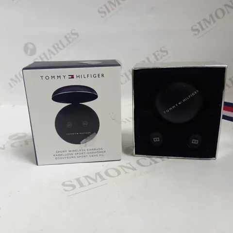 TOMMY HILFIGER SPORT WIRELESS EARBUDS METAL CASE BLACK 