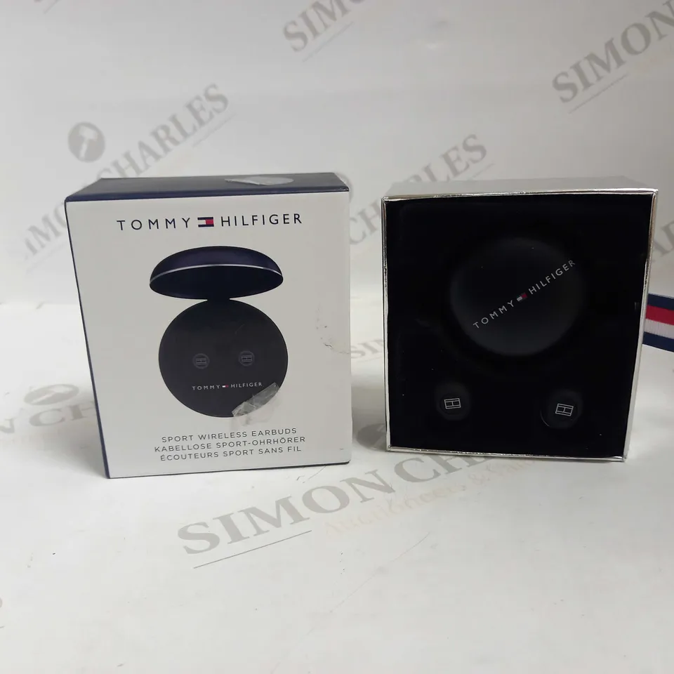 TOMMY HILFIGER SPORT WIRELESS EARBUDS METAL CASE BLACK 