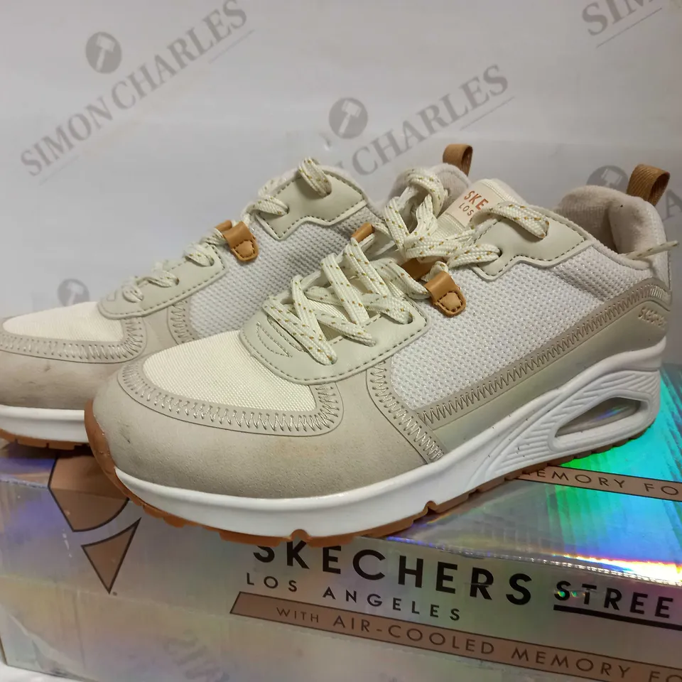 SKECHERS UNO TRAINERS OFF WHITE UK SIZE 4.5