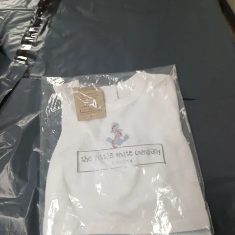 THE LITTLE WHITE COMPANY BABY ORGANIC COTTON ANCHOR ROMPER – 9-12 MONTHS