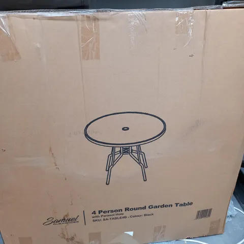 BOXED 4 PERSON ROUND GARDEN TABLE - COLLECTION ONLY