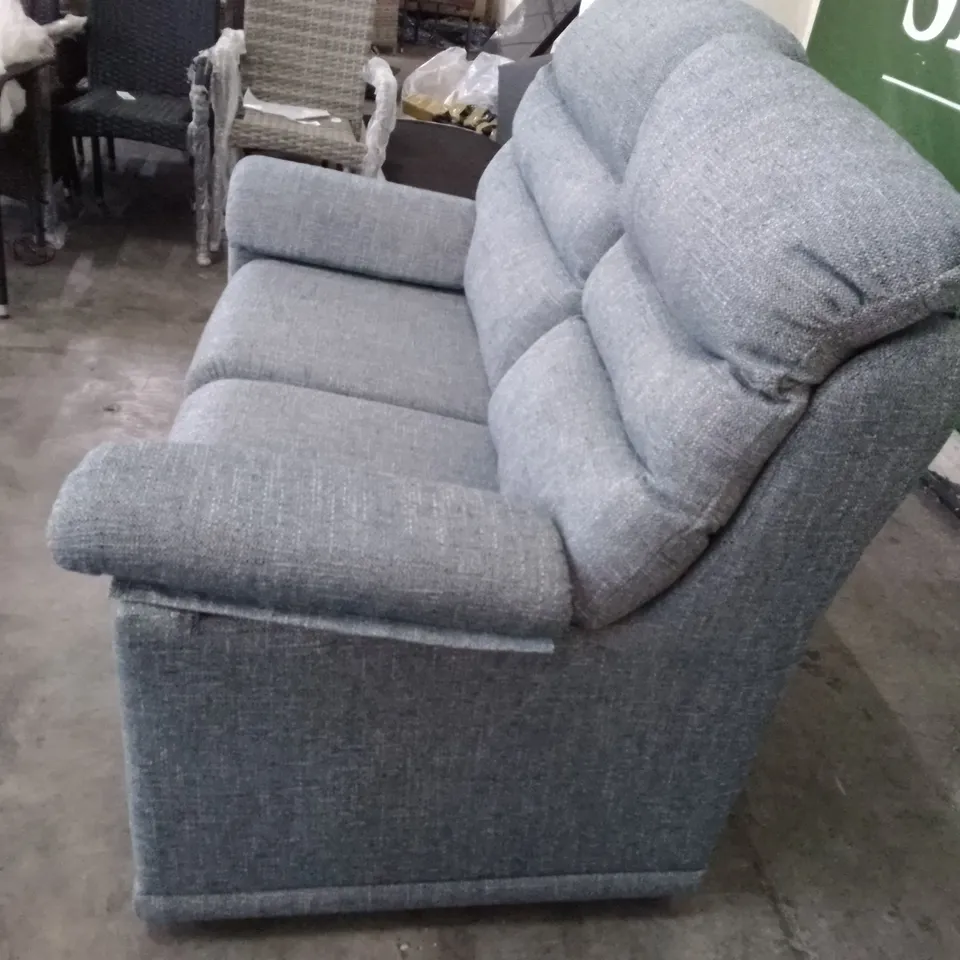 QUALITY DESIGNER G-PLAN MALVERN D 2 SEATER SOFA - DAPPLE KINGFISHER FABRIC 