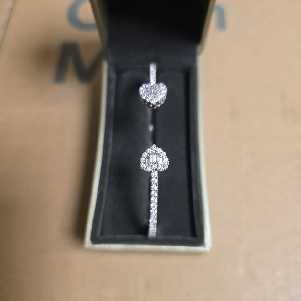 TWIN HEART THEMED BRACELET WITH SET STONES IN WARREN JAMES BRANDED BOX