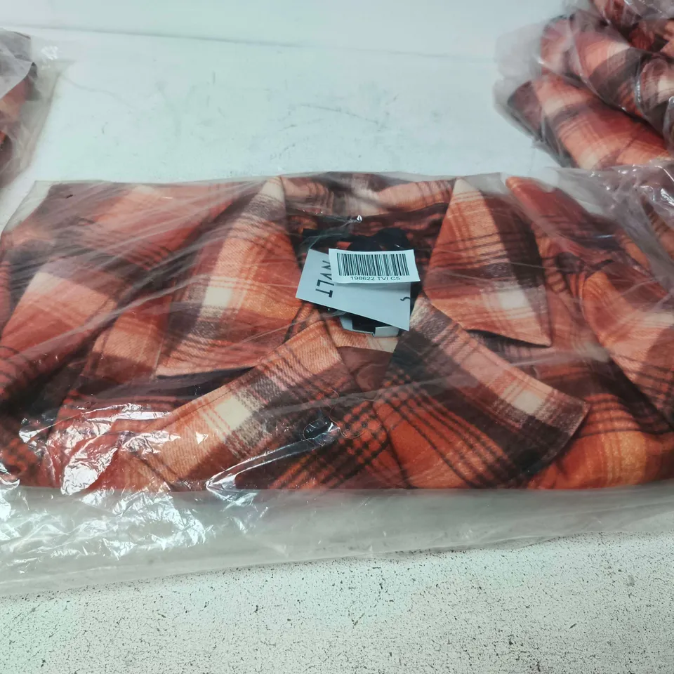 NVLT PLAID FLANNEL COAT – ORANGE CHECK – L/G (LARGE) 