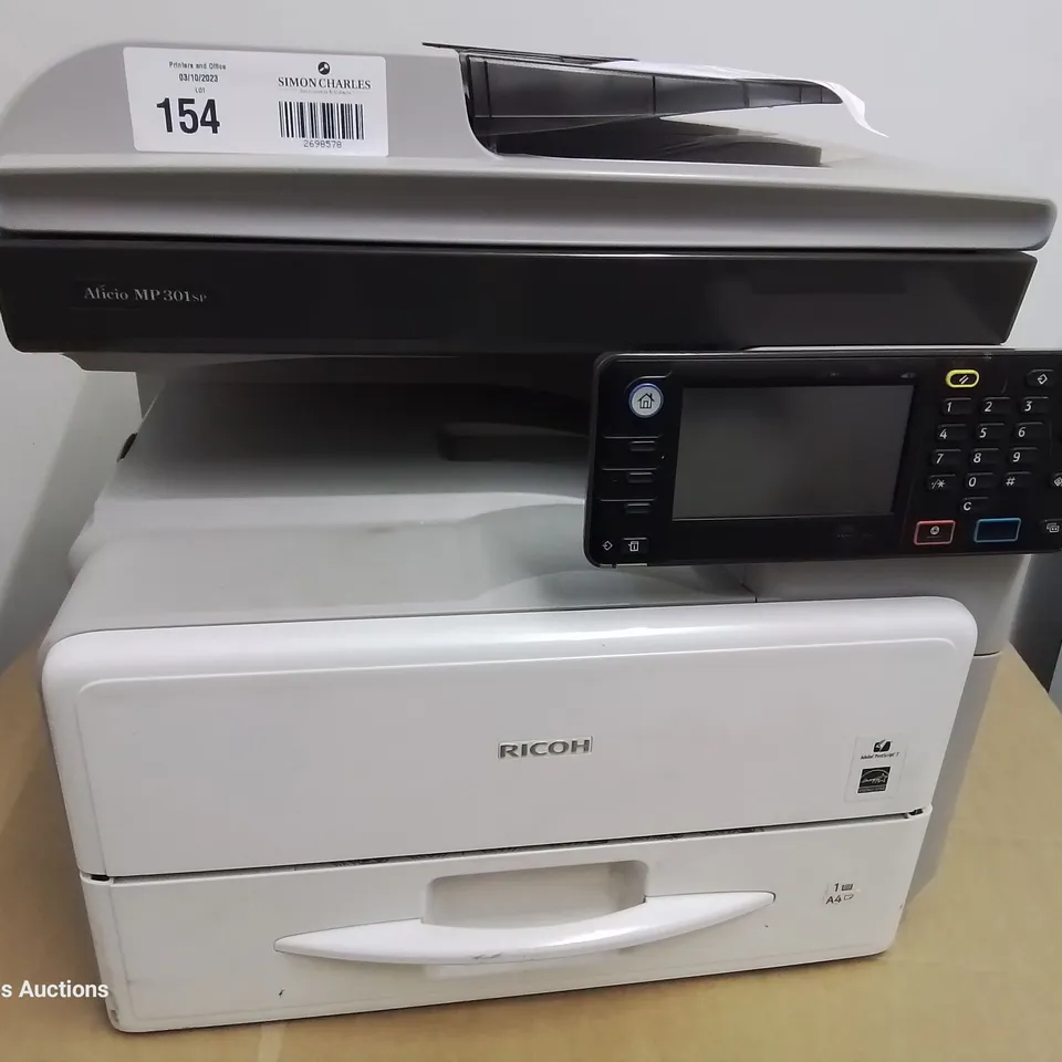 RICOH AFICIO MP 301 SPF FAST MONO MULTI FUNCTION FAX/SCAN/ PRINT 31ppm