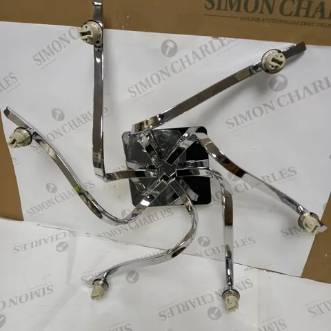 PAGAZI ATLAS 6LT CEILING LIGHT - POLISHED CHROME, CLEAR CUT GLASS SHADES