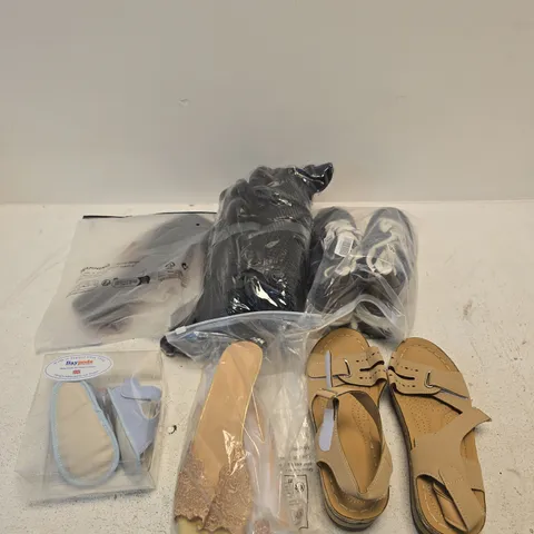 BOX OF APPROXIMATELY 10 ASSORTED PAIRS OF SHOES IN VARIOUS COLOURS, SIZES AND STYLES