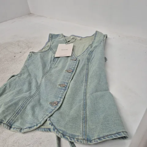 STRADIVARIUS DENIM TOP β LIGHT WASH, XS (UK)