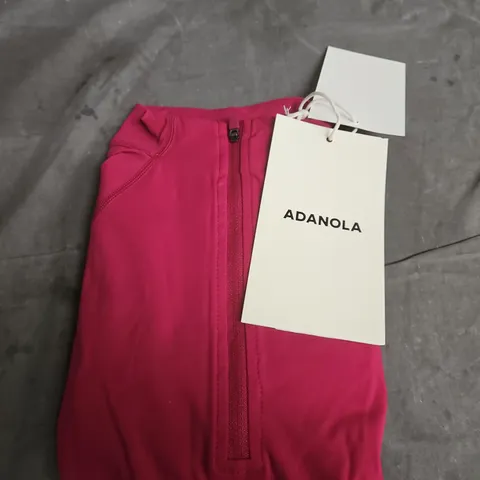 ADANOLA ULTIMATE LONG SLEEVE QUARTER ZIP TOP – BERRY RED, SIZE L