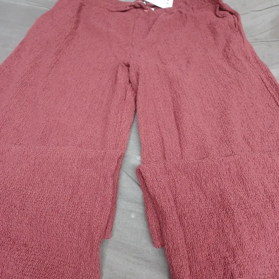 NEXT TEXTURED FLARE TROUSERS, MAROON - UK SIZE 20R