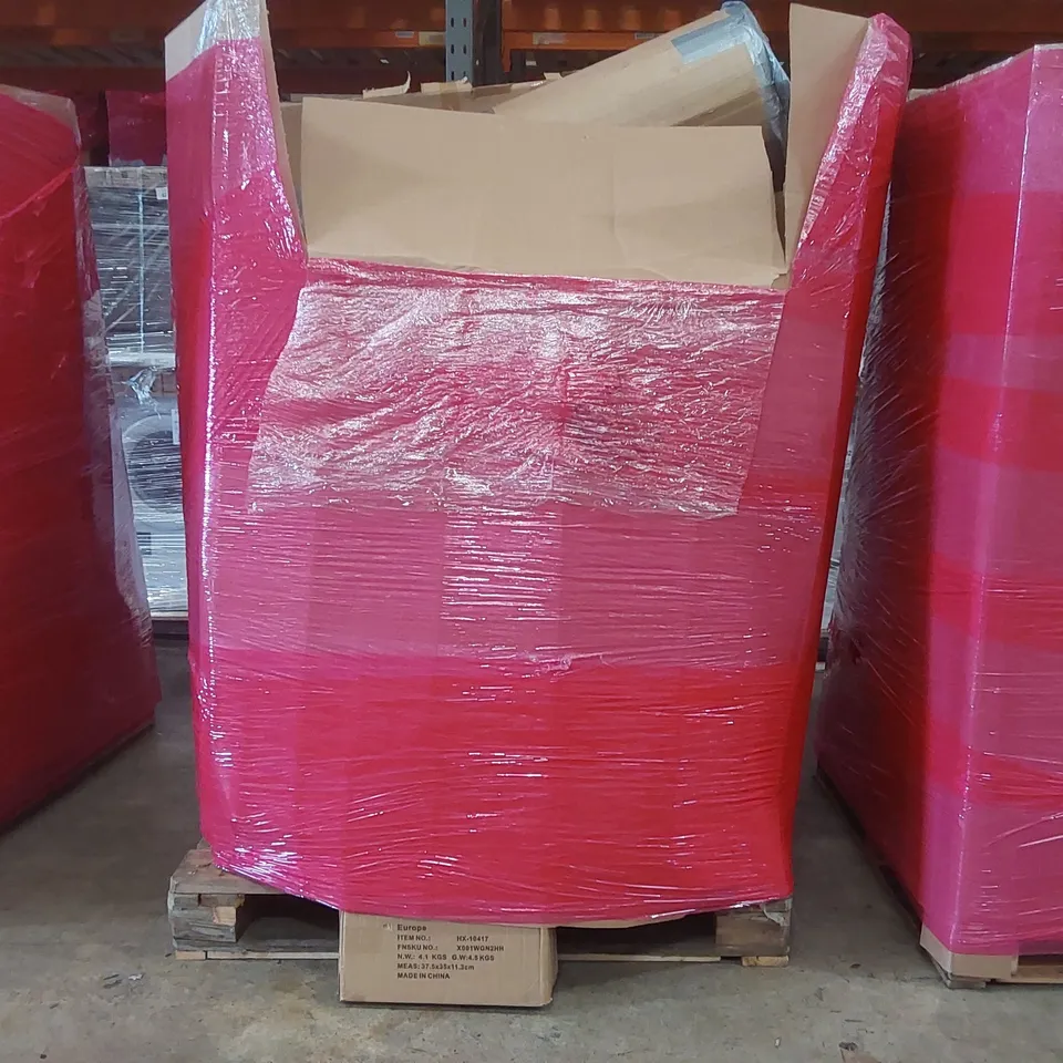 PALLET OF ASSORTED ITEMS INCLUDING: MATTRESS/MATTRESS TOPPER (UNSPECIFIED), A3 LIGHT PAD, RETRACTABLE SAFETY GATES, MAT, VILEDA STEAM MOP ECT