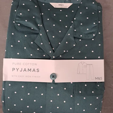 M&S PURE COTTON PYJAMAS IN TEAL SIZE LARGE