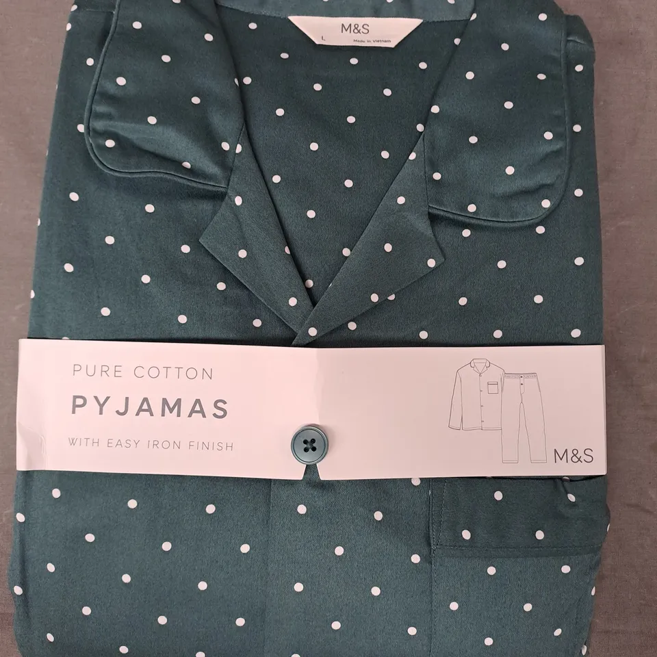 M&S PURE COTTON PYJAMAS IN TEAL SIZE LARGE