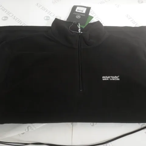 REGATTA 1/4 ZIP UP FLEECE BLACK - LARGE