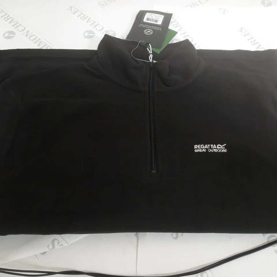 REGATTA 1/4 ZIP UP FLEECE BLACK - LARGE