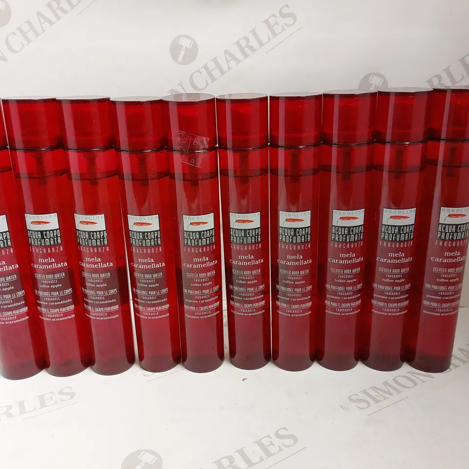 BOX OF 10 AQUOLINA TOFFEE APPLE SCENTED BODY WATER - 150ML	
