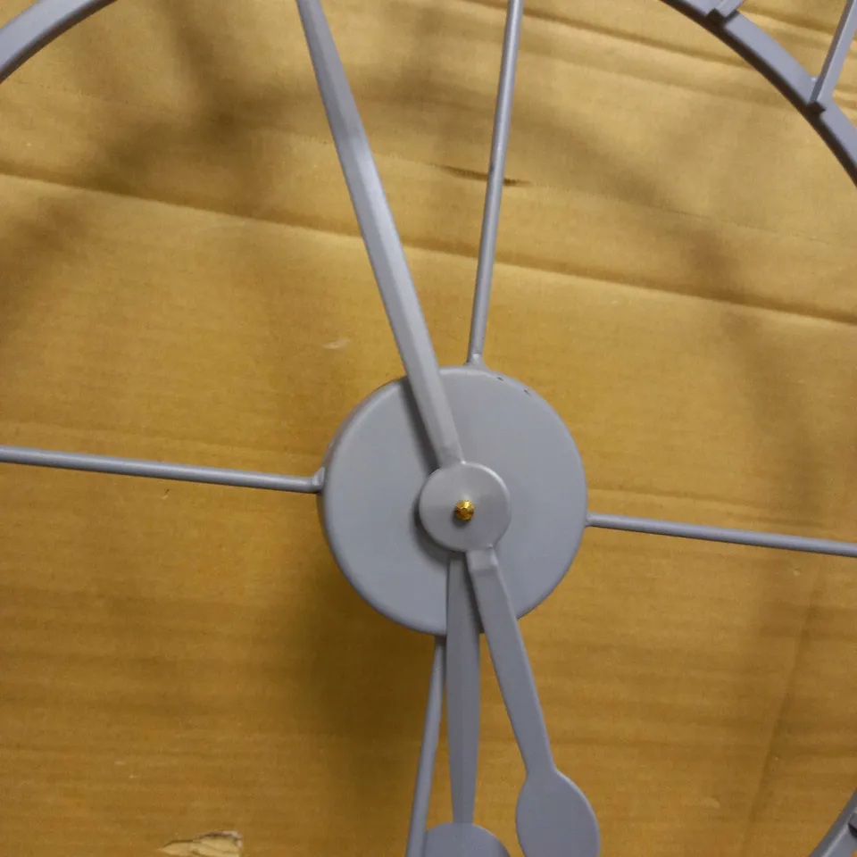 JOHN LEWIS GREY LARGE ROUND WIRE CLOCK 